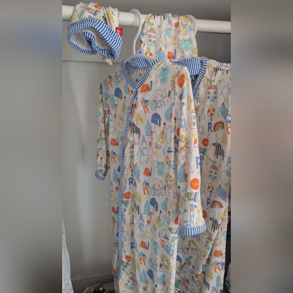 MagneticMe Alphapop Modal Cozy Sleeper Gowns with Hats